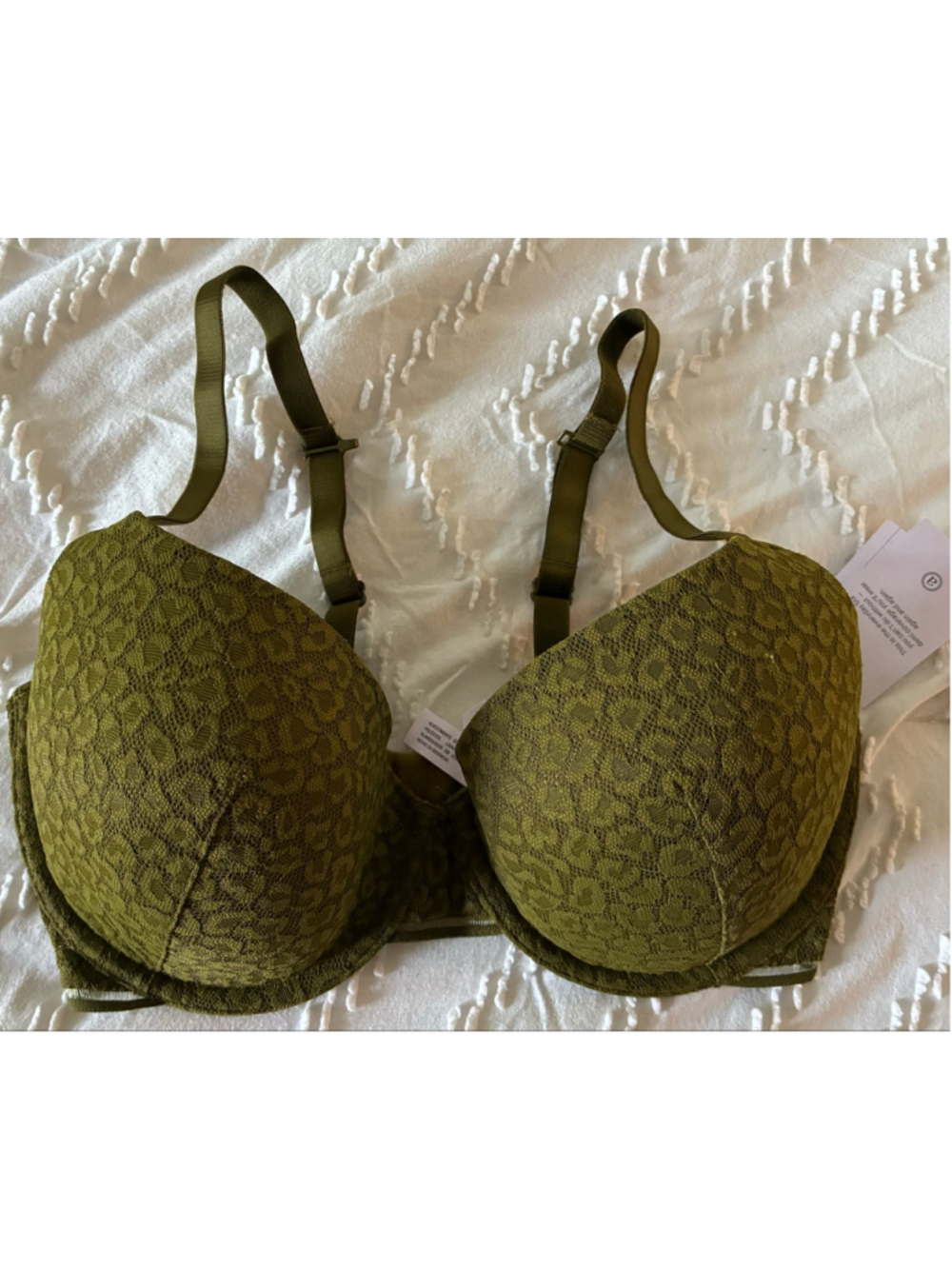 Auden Lace Bra 32D Olive Green new